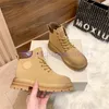 Nouvelle mode JC Normancho bottes en cuir à lacets gris jaune qualité supérieure extérieur antidérapant chaussures de neige à semelles épaisses bottes Martin décontractées EUR 35-41