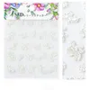 Papier Cadeau 5D En Relief Fleurs Autocollants Matériel De Scrapbooking Acrylique Gravé Nail Art Résine Époxy Moule Décoration Remplissages Décalques D'eau