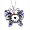 Colliers de pendentif bouton-bouton bijoux Rigiane Colorf Butterfly Shape Pendant Fit 18 mm Collier de boutons pour femmes NOOSA DHR3Z