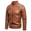 남성용 가죽 가짜 스프링 브랜드 인과상 빈티지 따뜻한 양털 재킷 코트 가을 의상 모터 바이커 PU 4XL 220907