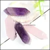 Stone Natural Plillar Stone Hexagon Rose Quartz Amethyst For Jewelry Making Crystal Chakra Point Oval Cab Charms Accesso Dhseller2010 Dhsmf