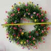 Dekorative Blumenkränze, bunter Frühlings- und Sommerkranz, Bauernhaus-Cottage-Dekor-Kranz, künstliche Blumen, Kranz für Haustür, Wand, Hochzeitsdekoration, T220905