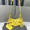 حقائب كتف مصمم جلد طبيعي Le Cagole حقيبة دراجة نارية نسائية فاخرة موضة كتف Crossbody وردي صغير تمساح صغير أسود فضي أحمر أبيض