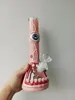 Diseño único 8.5 pulgadas Cachimbas de vidrio Rosa Agua Bong Tubos Aceite Dab Rigs Reciclador para fumar con junta hembra de 18 mm