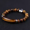 STRAND 8MM GROEN AVENTURINE AGATE ROSE KWARTZ Tiger Eye Heart Charmel Bracelet Natural Stone Bead Armbanden Women Fashion Jewelry