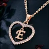 Pendant Necklaces Capital Heart Necklace For Women Girls Charm Personality 26 Letter Cz Love Pendant A-Z Alphabet Necklac Carshop2006 Dhjaq