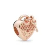 Rose Gold Series Bow Bow Beads en forme de cœur ajuster les charmes originaux Pandora Silver 925 Bracelet Perle DIY Femmes Jewelry216H
