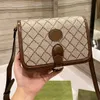 Axelflikväska 2022 kvalitet Luxurys High Designers väskor Messenger Women Totes Fashion Handväskor Tryck på Crossbody Clutch Plånbok Handväska M