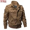 Jaquetas masculinas homens 100% algodão plus size 5xl primavera outono multi-bolso militar bombardeiro jaqueta masculino casual vôo casaco 220907