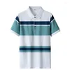 Polo da uomo Estate T-shirt a maniche corte da uomo di alta qualità Camicia a righe con risvolto da lavoro stile esplosione in cotone 95%