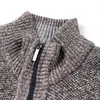 Men's Sweaters Top Quality Autumn Winter Jacket Slim Fit Stand Collar Zipper Men Solid Cotton Thick Warm Sweater 220907