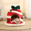 Maisons pour chiens chenils accessoires de Noël chat maison chenil chiot coussin petit chiens chats nid hiver chaude couchage lit de chien lit de chien
