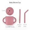 Tasses Plats Ustensiles Bébé Silicone Sippy BPA Gratuit Stockage Portable Snack Conteneur Alimentation Pour Enfants Ensembles De Boissons D'apprentissage Étanches 220907