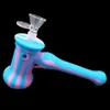 Accessoires pour fumer Pipe à eau en silicone Narguilé Dab Rigs Bongs en verre 7 '' Marteau barboteur