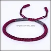 Inne bransoletki Ręcznie robiona przyjaźń Czerwona Buddyjska Bransoletka Lucky Knot Bracelets Ręcznie tkany sznur Tybetańczyka Bolek Mężczyźni Q515FZ D LULUBABY DHL0C