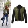 Jaquetas femininas Outono Inverno Lazer Moda Sólida Jaqueta Oneneck Zipper Costura Acolchoada Bomber Jacket Casacos 220907