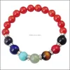 Perles Brins Joya Cadeau 14Sb1037-8Mm Bracelet De Perles De Quartz Rose Naturel 7 Chakra Gemme Cristal Guérison Reiki Femmes Dhseller2010 Dhkou