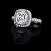 US GIA Certificado SONA Diamond Ring 3 Ct Solid 925 Sterling Silver Wedding noivado de noivado de j￳ias de luxo