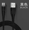 خط كابل بيانات USB المضفر 5 فولت 3A لنظام Android Micro V8 Type C الهاتف المحمول Type-C Cables شحن سريع بدون حزمة