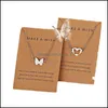 Подвесные ожерелья дружба пары металлический сплав 2pcs/set Love Heart Butterfly Sistr