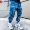 Pantalons pour hommes Rainbowtouches Cargo pantalons de survêtement hommes poche zippée hommes Bandana motif tissu pantalon de course 220907