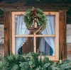 Fiori decorativi ghirlande ghirlanda di Natale rustico Pinna Rattan Pine Ghirlanda Decorazione della fattoria con decorazione per porta anteriori a campana Regalo di Capodanno T220905