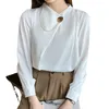 Office Lady Stand Collar Solid Shirts Women 2022 Elegant Chiffon Women Blouse and Tops Puff Sleeve Female Clothing New