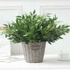 Faux Floral Greenery 5 Форкс Искусственный букет букет шелковый зеленый фальшивый листья для домашнего сада свадебное украшение виноградного венка Лист лист Leath J220906