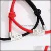 Bracelets de charme Diffone Bracelet de couple magnétique pour les amoureux Classique Longue distance Tactile Braslet Ensemble Jumelé Brazalete Amis Vipjewel Dh1Ti