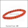 Brins Perlés Nouveau 6Mm Pierre Naturelle Agate Rouge Améthyste Vert Oriental Solide Couleur Femme Bracelet Beau Travail Meilleur Cadeau Drop Delivery Dhwlj