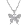 Pendentif Colliers Strass Papillon Pour Femmes Cadeau Mode Pendentifs Collier Tendance Hip Hop Bijoux Couple Accessoires