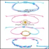 Другие браслеты регулируемые плетеные веревочные браслеты Mtilayer Bracelet Bracelet Diy Diy Bangle для женщин -ювелирных украшений для женщин Q541FZ Drop D Dhmgh
