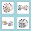 Other Colorf Rhinestone Peacock Snap Button Jewelry Components Sier Gold 18Mm Metal Snaps Buttons Fit Bracelet Bangle No Dhseller2010 Dhu5E