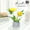 Flores decorativas de dupla cabeça Xiaoli Flower Bonsai Simulation Plant Decoration Interior em vaso artificial