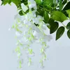 Faux Floral Greenery 2M Wisteria Kunstbloemen Wijnstok Krans Bruiloft Boog Decoratie Nep Planten Gebladerte Rotan Trailing Faux Bloemen Klimopmuur J220906