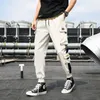 Herrenhosen, Herren-Seitentaschen, Cargo-Haremshose, Bänder, Schwarz, Hip Hop, lässige männliche Joggerhose, modische lässige Streetwear-Hose 220907