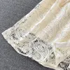 Vintage palace Feng dress Shui soluble hollow out lantern long sleeve slim lace super Fairy Big hem long skirt