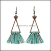 Other Vintage Geometric Triangle Tassel Drop Earrings Women Ladies Fashion Jewelry Summer Bohemian Charm Ethnic Earring D926S F Deliv Dhh35