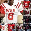 American College Football Wear College Custom 2021 Western Kentucky Hilltoppers WKU Football Jersey NCAA College 4 Ty Storey 10 Steven