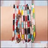 Beaded Strands Handmade Woven Friendship Seed Bead String Bracelet Adjustable Braid Strand Summer Bangle Jewelry Gifts For Women Gir Dho6H