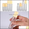 Storage Bottles Jars Glass Clear Frosted Empty Bottles 5Ml 10Ml Metal Roller Ball Wood Grain Plastic Per Bottle Portable Vials Trave Dhvip