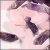 Stone Natural Plillar Stone Hexagon Rose Quartz Amethyst For Jewelry Making Crystal Chakra Point Oval Cab Charms Accesso Dhseller2010 Dhsmf