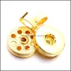 Pendentif Colliers Sier Gold Metal 18mm Ginger Snap Bouton Base Pendentif Charmes Pour DIY Snaps Boutons Collier Boucles D'oreilles Bijoux Accesso Dh2Dv