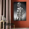 Leinwand Malerei Rote Lippen Metall Frau Kunst Sexy Mädchen Statue Poster und Drucke Wandkunst Bild für Wohnzimmer Wanddekoration Cuadros