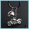 Key Rings Motorcycle Pendants Key Rings Women Men Car Holder Metal 3D Helmet Keyfobs Fashion Bag Charm Keyring Accessories Jewelry Dr Dhtl5