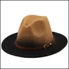 Stingy Brim Hats Mujeres Hombres Sombrero de fieltro Fedoras Bk Mujer Hombre Fedora Sombreros Lady Formal Top Cap Mujer Hombre Jazz Panama Caps Wholesa Bdehome Dh3Pc