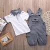 衣類セット男の子の服セット生まれの幼児の子供シャツのTシャツブレースパンツ衣装子供ボーイコスチュームかわいい2pcs