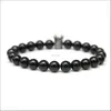 Beaded Strands Matte Black Agate Crown Bracelet Men And Women Fashion Simple Jewelry Drop Delivery 2021 Bracelets Dhseller2010 Dhgzp