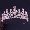 Fermagli per capelli Oro rosa barocco Splendidi diademi di cristallo Corona da sposa Strass Spettacolo Prom Diadema Sposa Fascia per capelli Gioielli da sposa