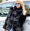 Femmes Faux Fox Fur Coat Nouveau manteau d'hiver Plus taille pour femmes Collier de support Veste ￠ manches longues Gilet Fourrewear